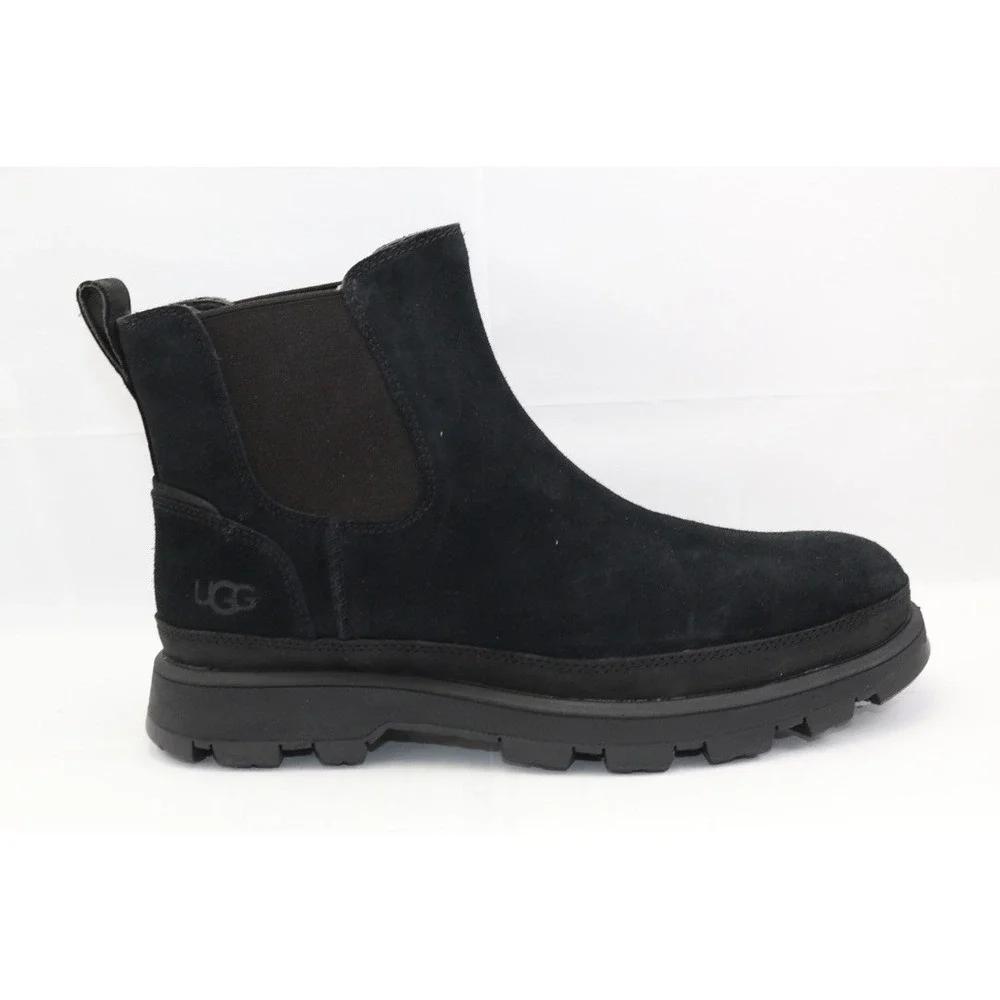 UGG CHELSEA MEN BOOTS LEATHER Black Size 7 / UK 6 / EU 40 / JP 25